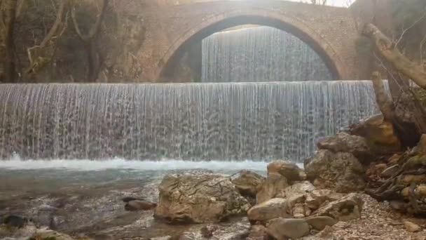 Wodospad Palaiokaria Trikala Grecji — Wideo stockowe