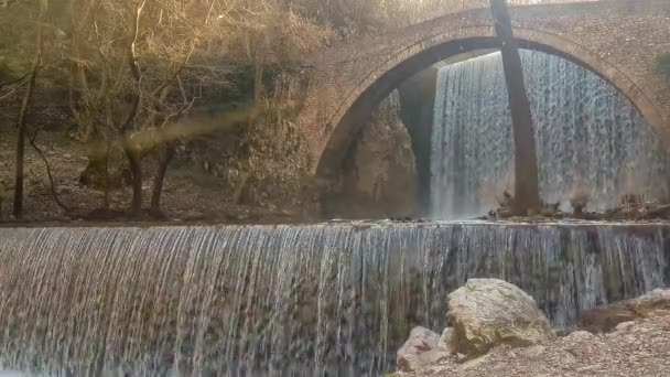 Waterfall Palaiokaria Trikala Greece — Stock Video