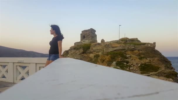 Pihen Andros Szigeten Görögországban Vakáció — Stock videók