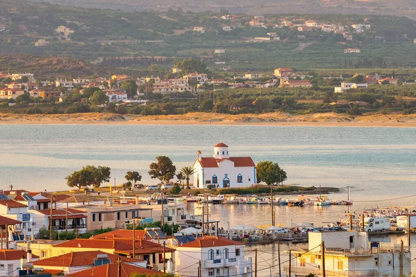 Paisaje Isla Elafonisos Grecia Contra Iglesia San Spyridon — Foto de Stock