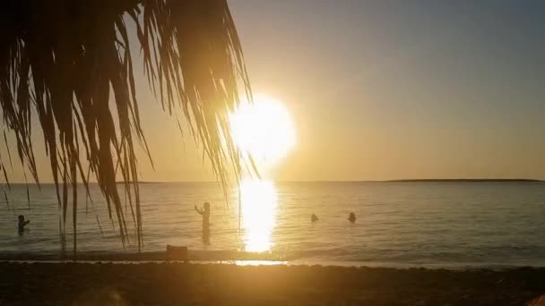 Playa Simos Elafonisos Grecia Atardecer — Vídeo de stock