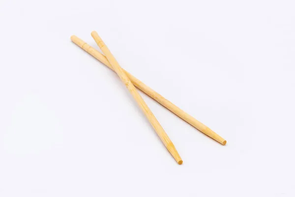 Houten Chopstick Geïsoleerd Witte Achtergrond — Stockfoto