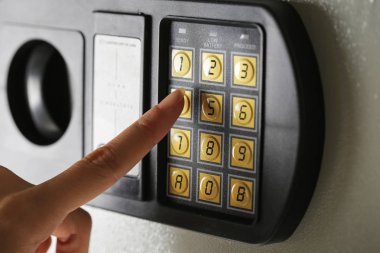 Kilit kodu Şifre Pad Numarası Koruma Kutusu Bankası.
