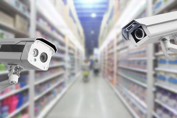 Cctv Überwachungskamera Kaufhaus Hintergrund — Stockfoto