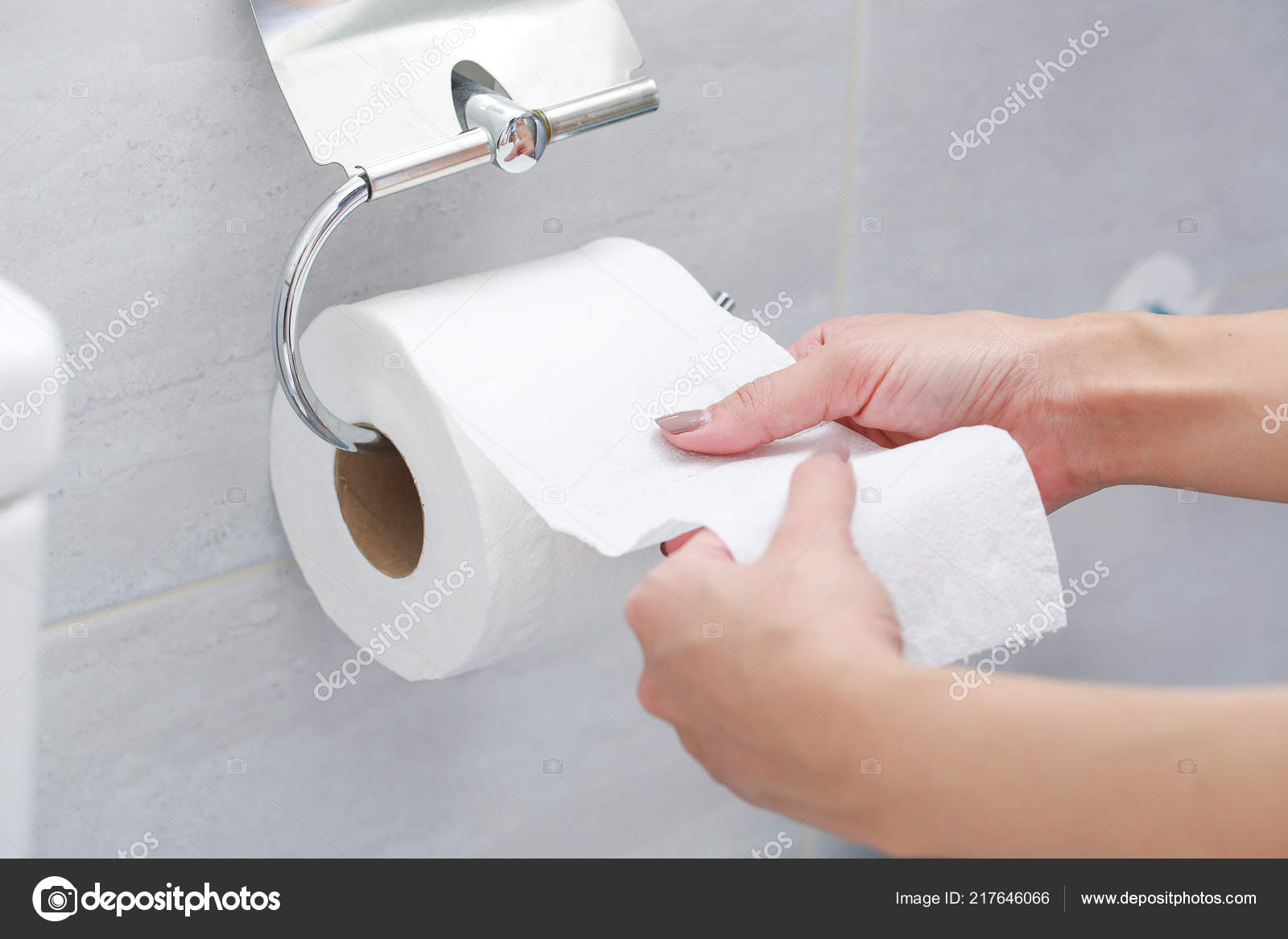 Close Hand Using Toilet Paper — Stock Photo © jayzynism 217646066
