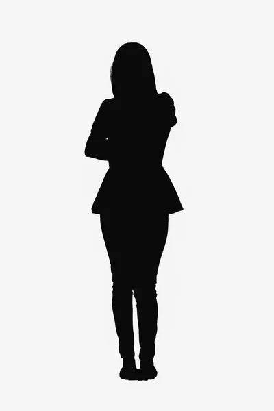 Bewegungskonzept Junge Frau Faltet Arme Vor Weißem Hintergrund — Stockfoto