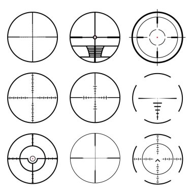 Hedef simgeleri görme keskin nişancı symbo ayarlayın. artı işareti ve amaç vektörü