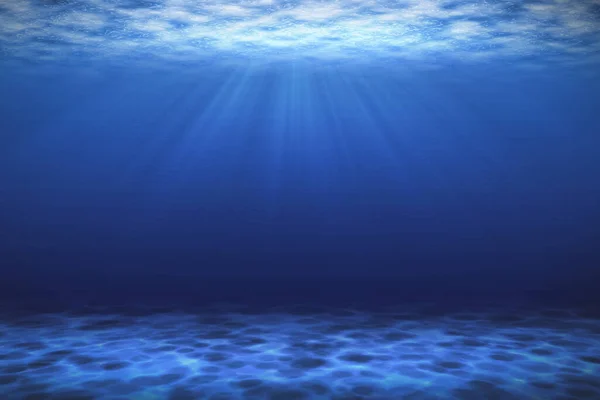 Сонячне Проміння Блакитне Глибоке Море Або Океан Під Водою — стокове фото