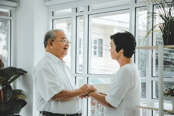 Couple Senior Helping Hands Care Elderly Concept — Stock Photo, Image