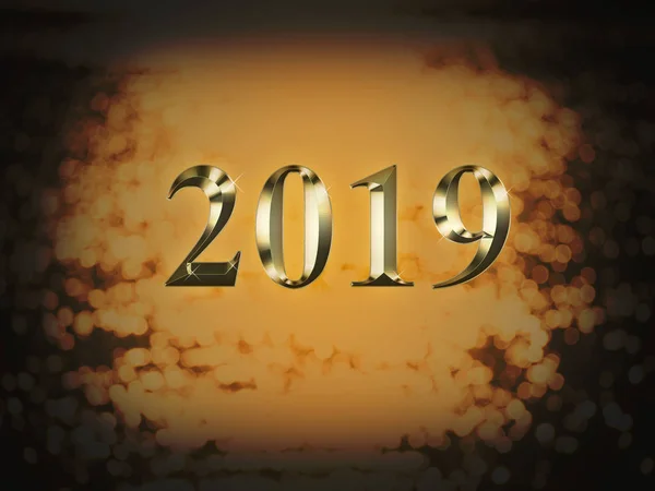 Luxusní Zlato 2019 Nový Rok Zlatých Bokeh Šťastný Nový Rok — Stock fotografie