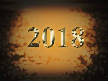 Lüks altın 2018 altın bokeh arka plan yeni yıl. Mutlu yıllar 2018.