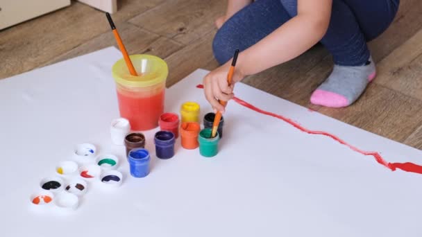 Disegno Bambini Concetto Creativo Rallentatore — Video Stock