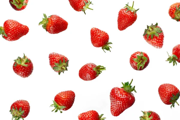 Erdbeeren Isoliert Auf Weißem Hintergrund — Stockfoto