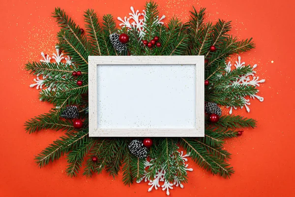 Vánoční Dovolená Pozadí Vánoční Stromeček Vánoční Dekorace Vánoční Přání Bannere — Stock fotografie