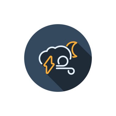 Uzun gölge karanlık hava düz anahat simgesini ayarla