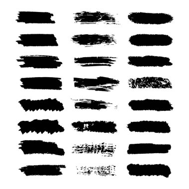 Fırça darbeleri el çizilmiş seti