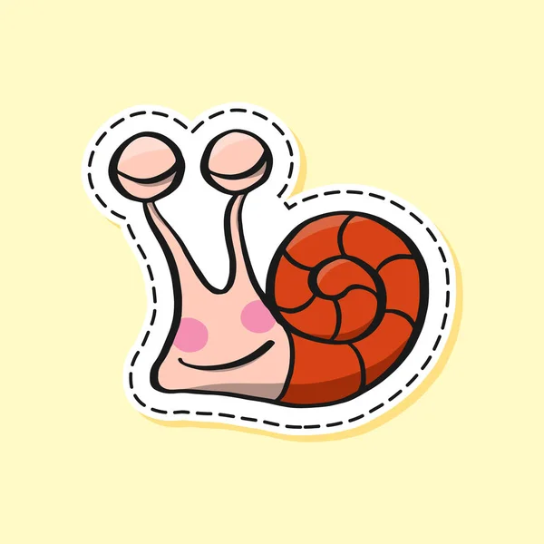 Slak sticker. Grappige emoji. Pictogram, elementen. — Stockvector