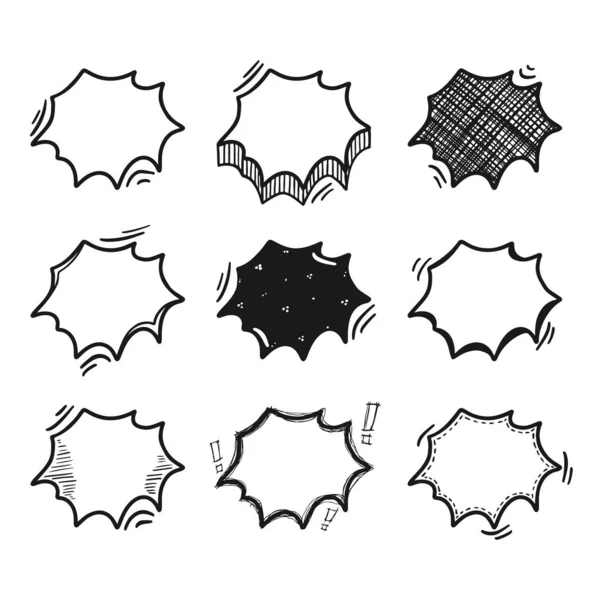 Gedachten bubbels hand getrokken set — Stockvector