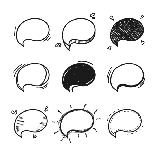 Thoughts bubbles hand drawn set — Stock Vector