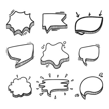 Düşünceler el çizilmiş set kabarcıklar