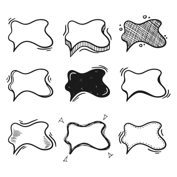 생각 거품 손으로 그린 세트 — 스톡 벡터