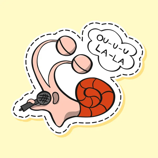 Snail sticker. Funny emoji. Icon, element. — Stock Vector