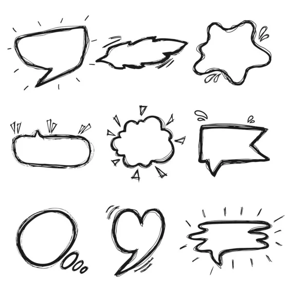 Thoughts bubbles hand drawn set — Stock Vector