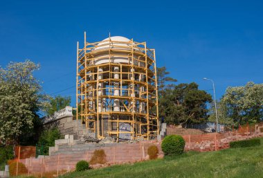 Volgograd. Rusya - 19 Mayıs 2018. Sonra 62 Ordusu adlı Volgograd şehir merkezi waterfront rotunda restorasyonu