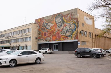Volgograd. Rusya. Mozaik paneli bitki yönetim tesisi 
