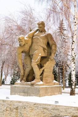 Volgograd. Rusya - 3 Şubat 2019. Heykel kompozisyon 