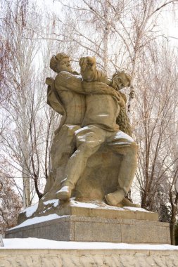 Volgograd. Rusya - 3 Şubat 2019. Heykel kompozisyon 