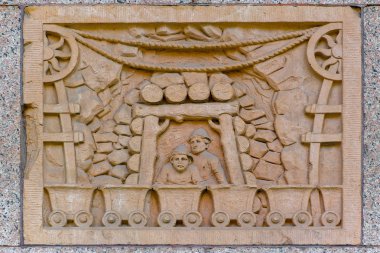Stockholm, İsveç - 07 Mayıs 2017: Cephe detayları mimar Ernst Stenhammar (1886), ilk ticari ofis binası Stockholm'de tarafından tarihi bir Centralpalatset bina