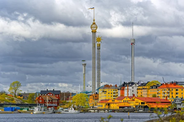 Stockholm Maj 2017 Vacker Utsikt Över Nöjesparken Gröna Lund Med — Stockfoto