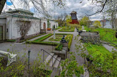 Stockholm, İsveç - 8 Mayıs 2017: Waldemarsudde (Waldemar Cape) Müzesi, Prens Eugen, Jurgarden Adası'nın doğal eski ikamet.