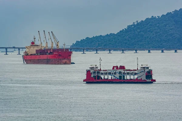 Georgetown Penang Malaysia Janeiro 2017 Ferry Boat Penang Ferry Service — Fotografia de Stock