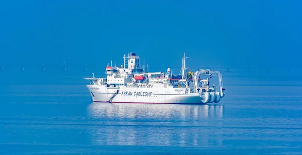 Penang Malaysia Maio 2017 Navio Instalação Cabos Asean Restorer Ancorado — Fotografia de Stock