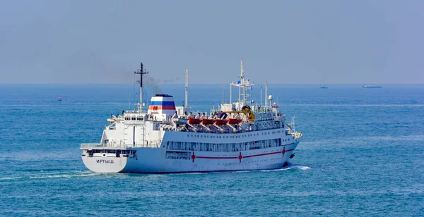 Singapur Lut 2017 Statek Szpitalny Rosyjskiej Floty Pacyfiku Irtysz Przechodzi — Zdjęcie stockowe