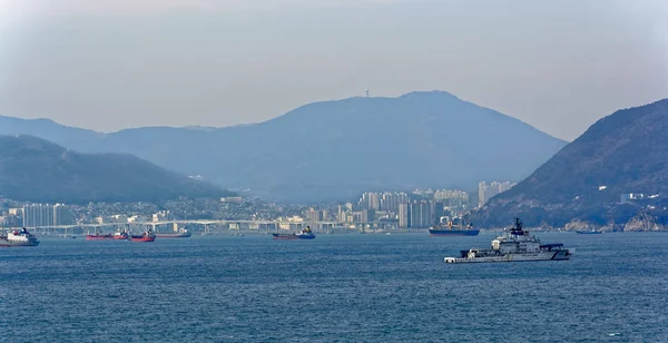 Busan South Korea Jan 2017 Korea Kustbevakningens Båt Patrullerade Kusten — Stockfoto