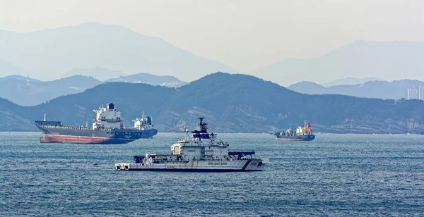 Busan Corea Del Sud Gennaio 2017 Pattuglia Costiera Coreana Busan — Foto Stock