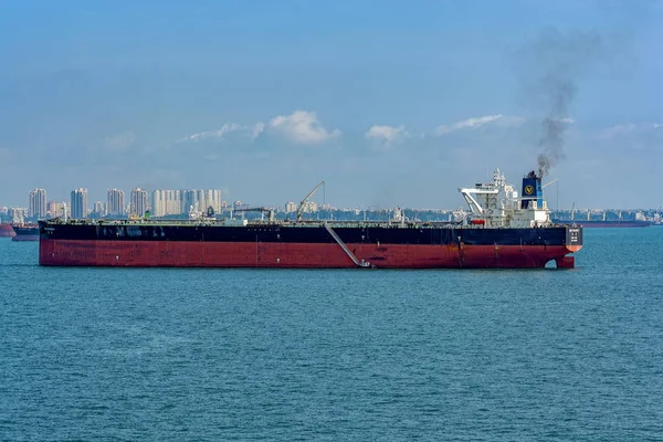 Singapur Únor 2017 Pilot Lodi Poskytuje Lodivod Tanker Surovou Ropu — Stock fotografie