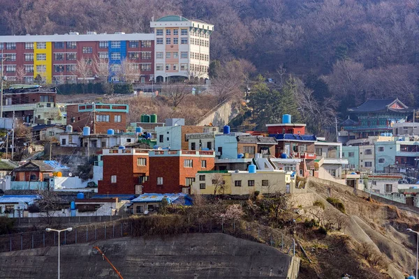 Busano Coreia Sul Fevereiro 2017 Edifícios Apartamentos Residenciais Construídos Diferentes — Fotografia de Stock