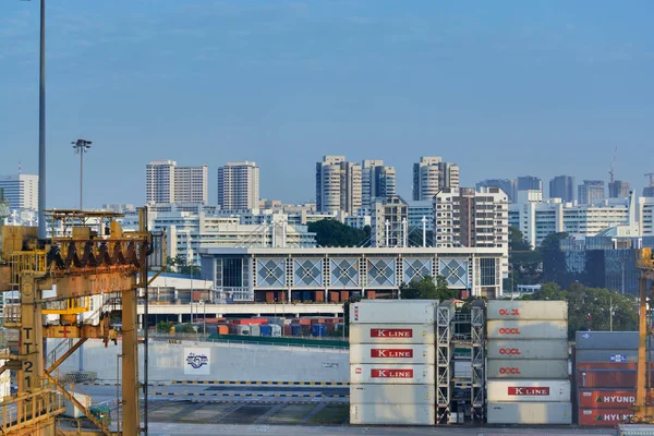 Singapore Singapore Mar 2017 Vista Tramonto Grattacieli Residenziali Alle Spalle — Foto Stock