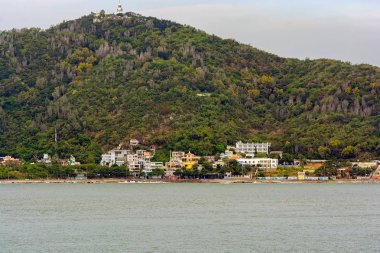 Vung Tau, Vietnam - 29 Aralık 2016: Ünlü şehir ve Vietnam güney kıyısında kış seaview.
