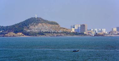 Vung Tau, Vietnam - 29 Ocak 2017: Nui Lon (büyük dağ üzerinde İsa heykeli).