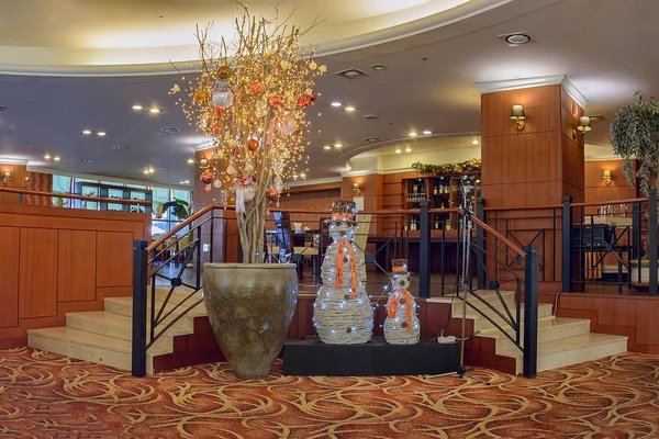 Gwangyang Zuid Korea Dec 2016 Kerstboom Sneeuwmannen Lobby Van Hotel — Stockfoto