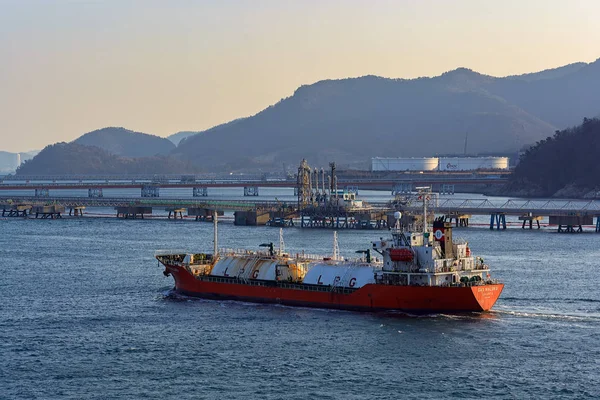 Gwangyang Corea Del Sud Mar 2017 Petroliera Del Gas Petrolio — Foto Stock