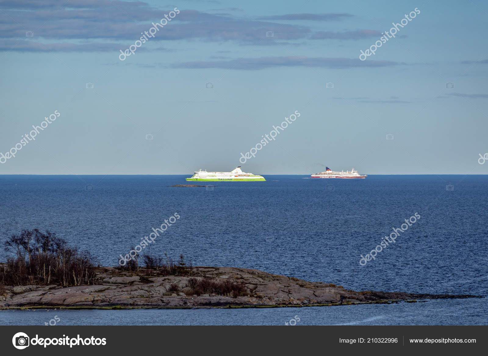 Helsinki Finland May 2017 Ferries Shipping Companies Viking Line