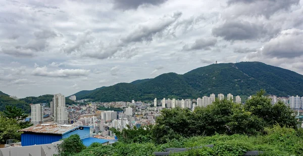 Busão Coréia Sul Setembro 2017 Skyline Busan Segunda Maior Cidade — Fotografia de Stock