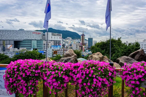 Busan Corea Del Sur 2017 Skyline Busan Segunda Ciudad Más — Foto de Stock