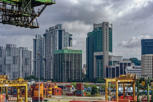 Singapore Singapore Settembre 2017 Moderni Grattacieli Alle Spalle Del Terminal — Foto Stock